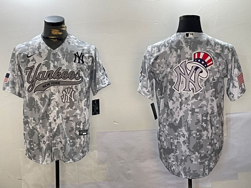 Men New York Yankees Blank Camo Joint Name 2024 Nike MLB Jersey style 7->new york yankees->MLB Jersey
